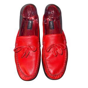 VANELi Women's‎ Red Leather Moccasins Slip-On Loafers Size 8.5 S (Narrow)